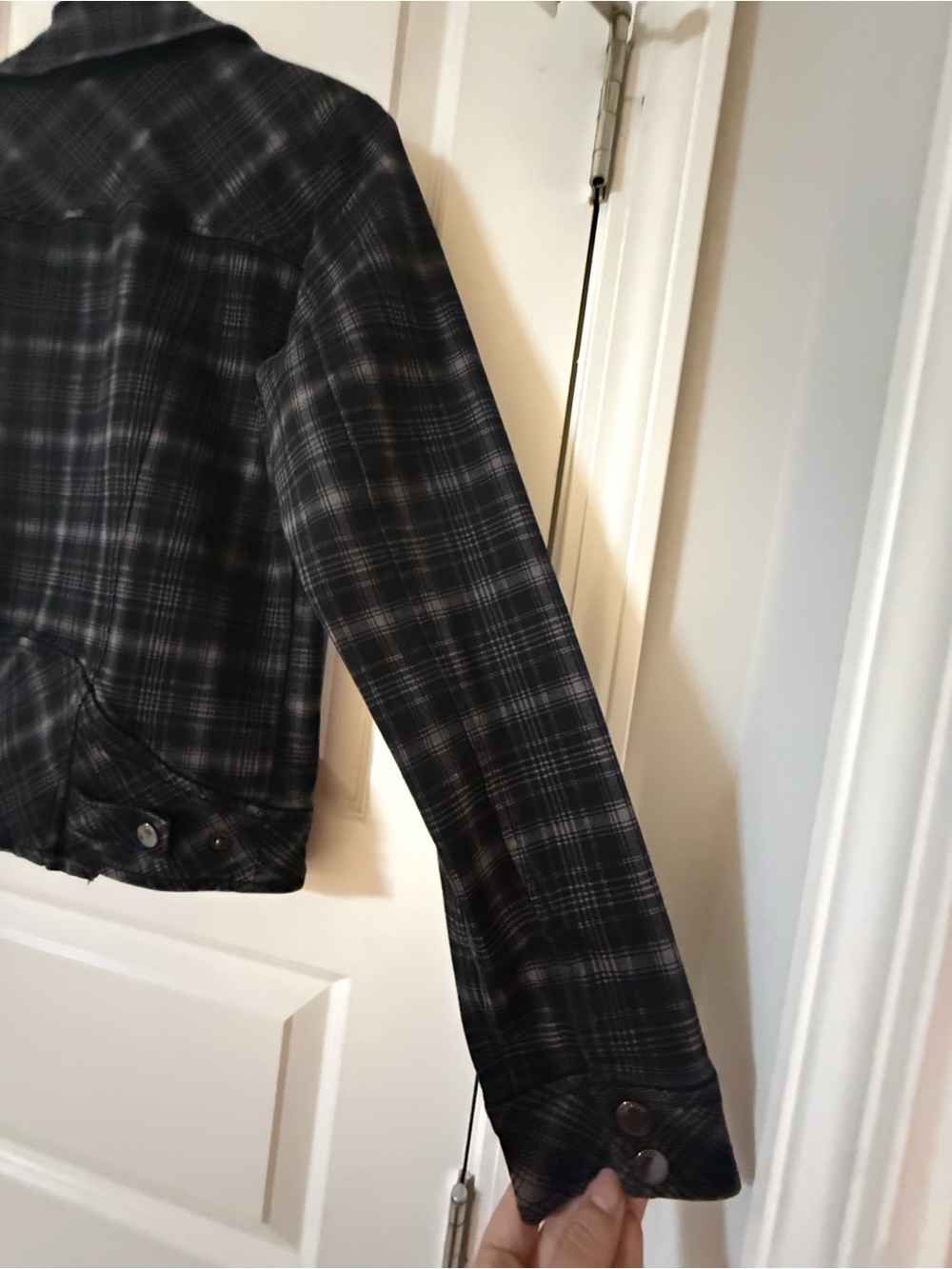 Liverpool Los Angeles Plaid Moto Jacket - Tartan-style plaid, Size Small - Picture 12 of 13